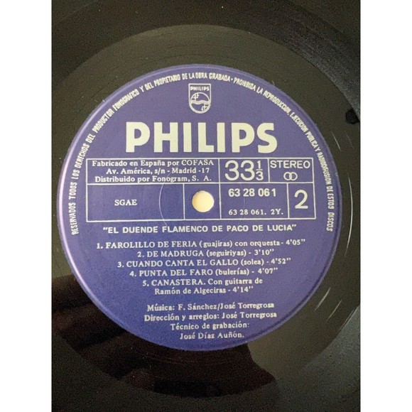 Paco De Lucia LP El Duende Flamenco / En Hispanoamérica Vol II Algeciras VG+ - Picture 7 of 11